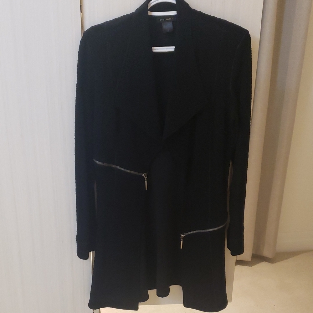 Black Open Sweater Jacket Eva Varro
